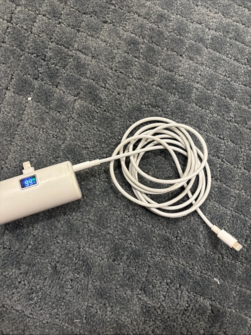 Portable White Power Bank with Digital Display